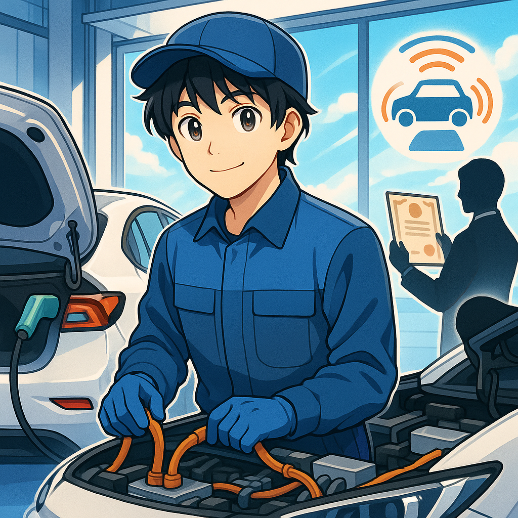 株式会社アクティブオートで3年、EV・ADAS整備の国家資格へ