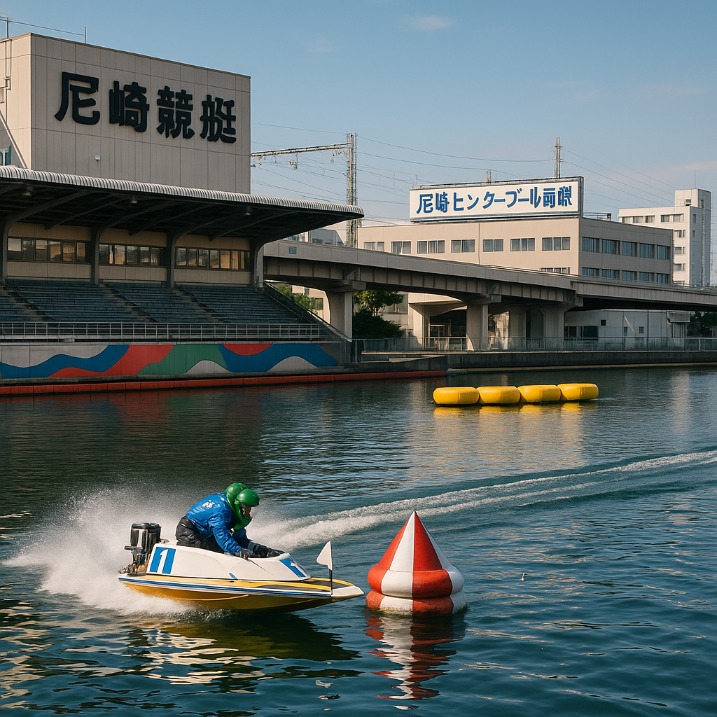 検索トレンド入りの尼崎競艇 水面と1コーナー、尼崎センタープール前駅