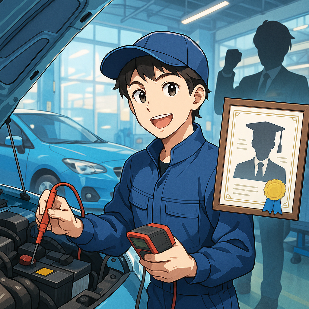 株式会社アクティブオートで3年で国家資格へ—次世代車整備を仕事に
