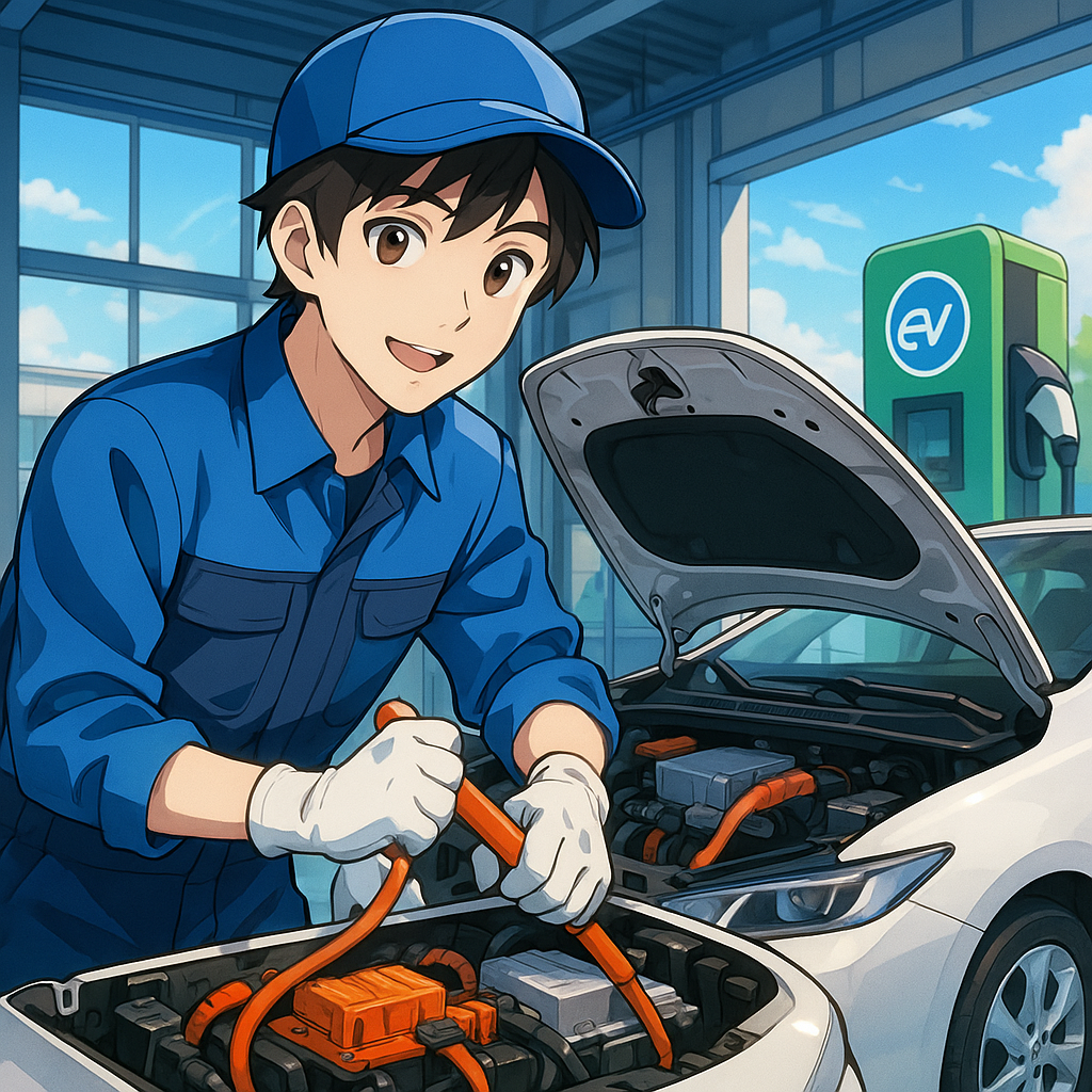 株式会社アクティブオートで3年、EV整備の国家資格へ